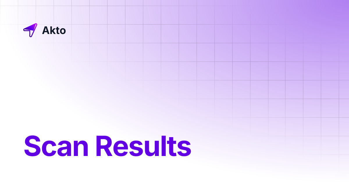 Scan Results | Akto
